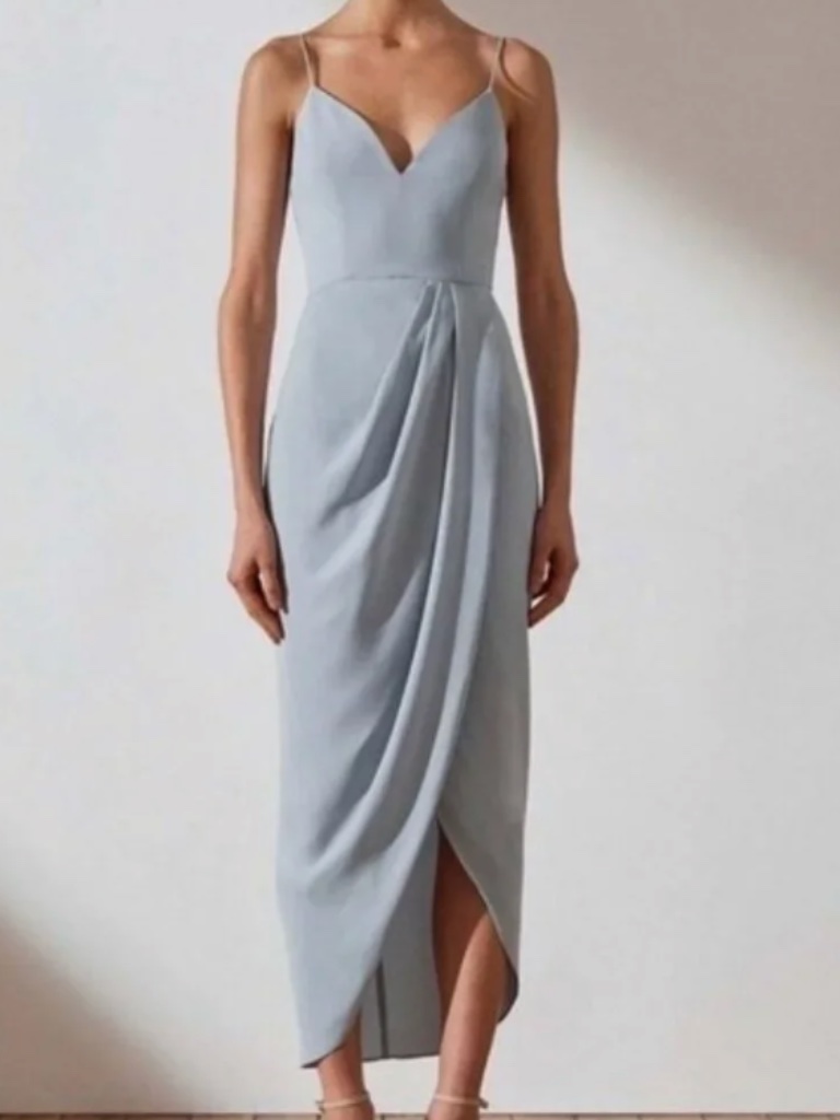 Shona Joy Cornflower Draped Cocktail Dress